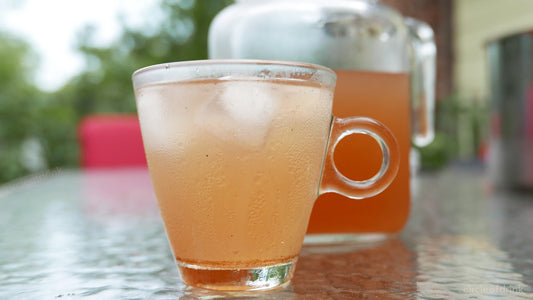 cold yerba mate in glass - by circleofdrink