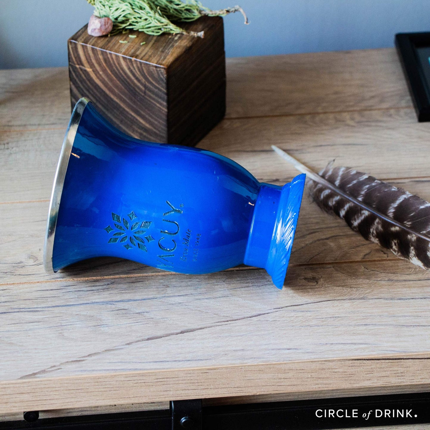 Yacuy Brazilian Yerba Mate Cup (Cobalt) with Stainless Steel Bombilla + Brush