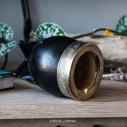 Larrea Cup Brazilian Leather Wrapped Calabash Yerba Mate Cuia