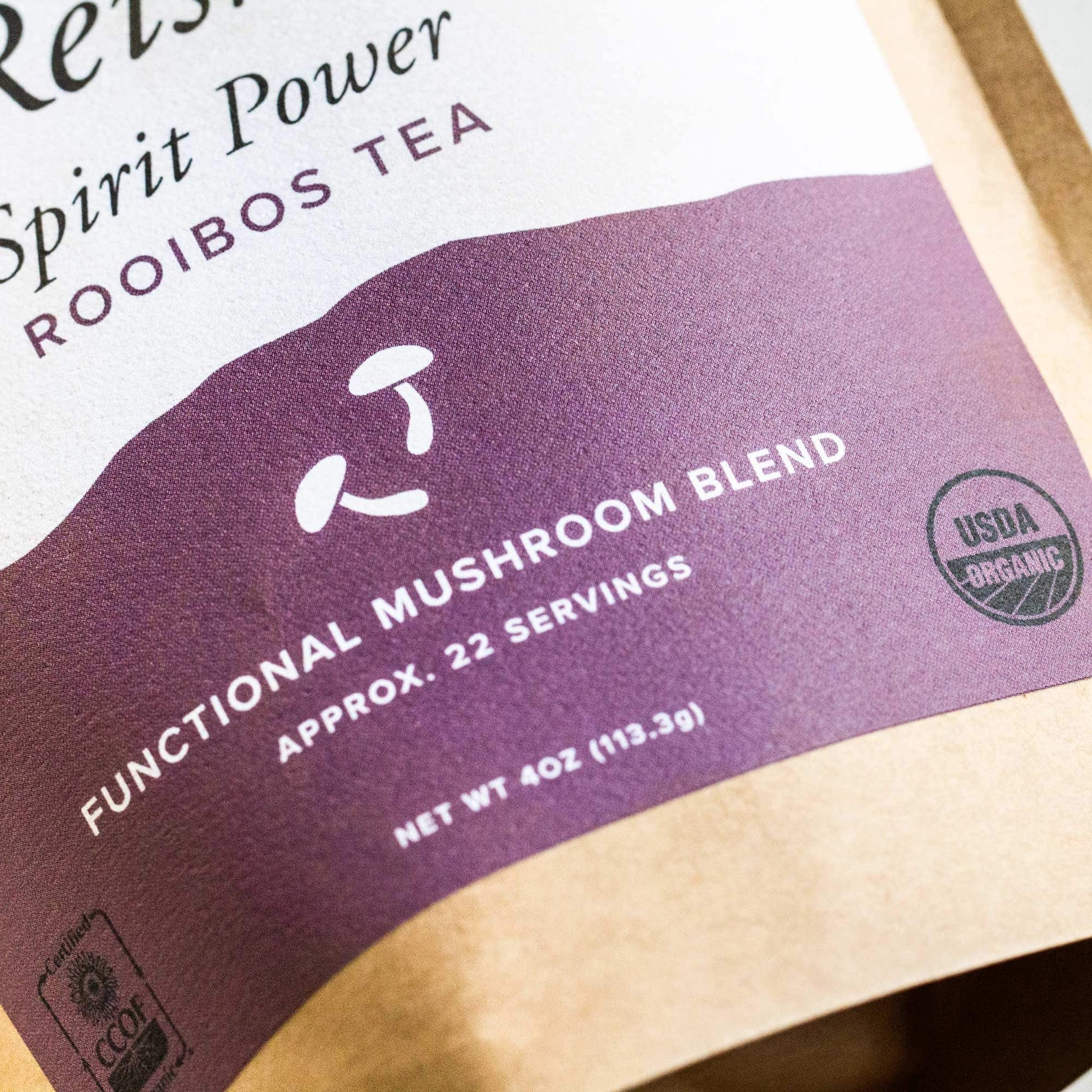 Reishi Mushroom Spirit Power Rooibos Tea - 4oz - Functional Mushroom Blend