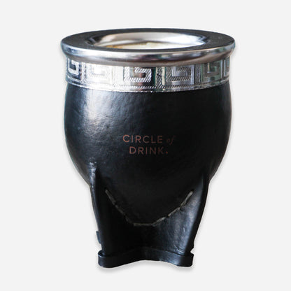 Tetra Cup Brazilian Leather Wrapped Calabash Yerba Mate Cuia