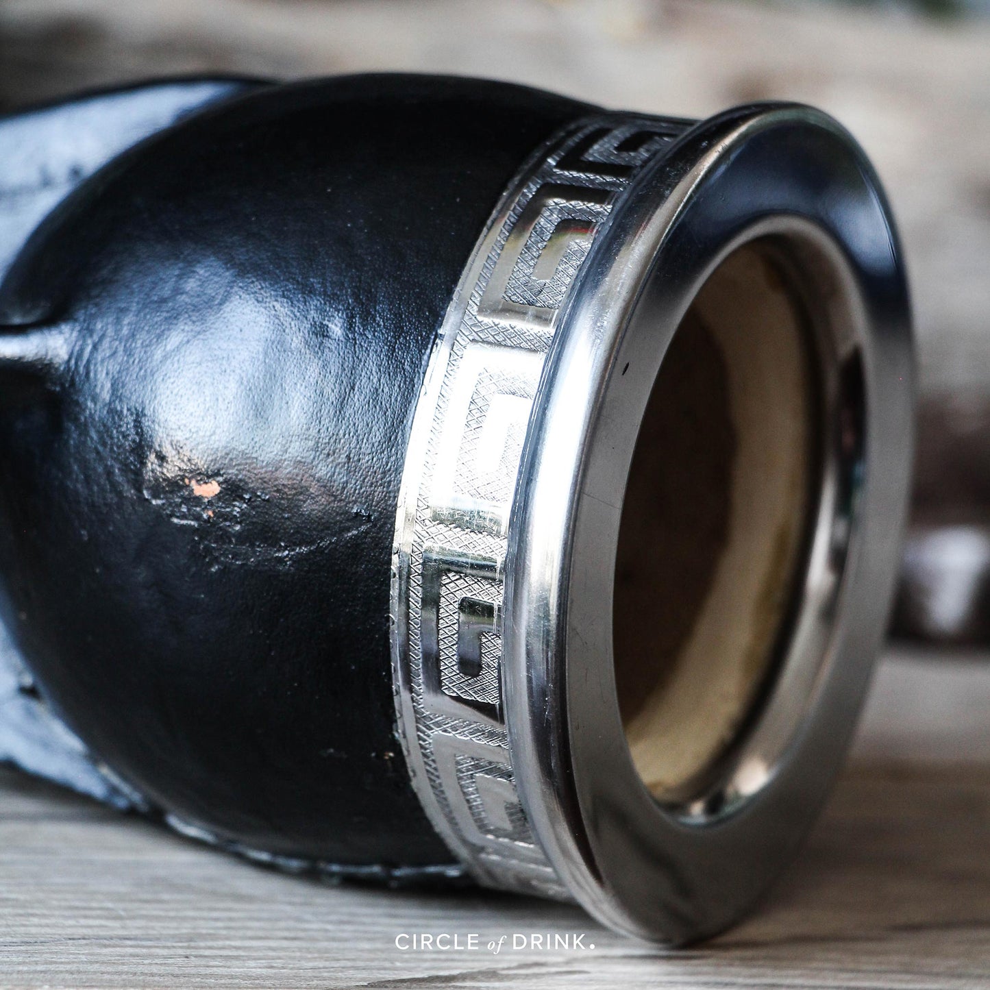 Tetra Cup Brazilian Leather Wrapped Calabash Yerba Mate Cuia