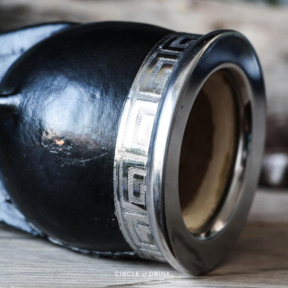 Tetra Cup Brazilian Leather Wrapped Calabash Yerba Mate Cuia