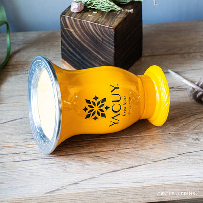 Yacuy Brazilian Yerba Mate Cup (Marigold) with Stainless Steel Bombilla + Brush