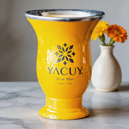 Yacuy Brazilian Yerba Mate Cup (Marigold) with Stainless Steel Bombilla + Brush
