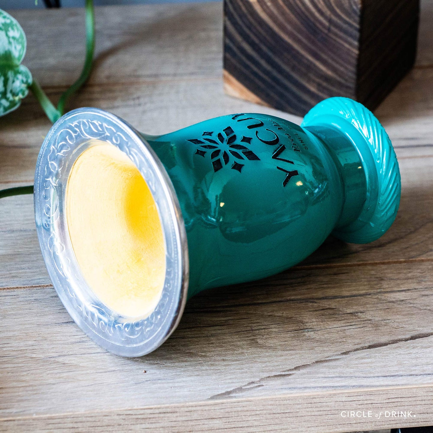 Yacuy Brazilian Yerba Mate Cup (Turquoise) with Stainless Steel Bombilla + Brush