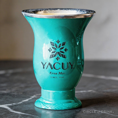 Yacuy Brazilian Yerba Mate Cup (Turquoise) with Stainless Steel Bombilla + Brush