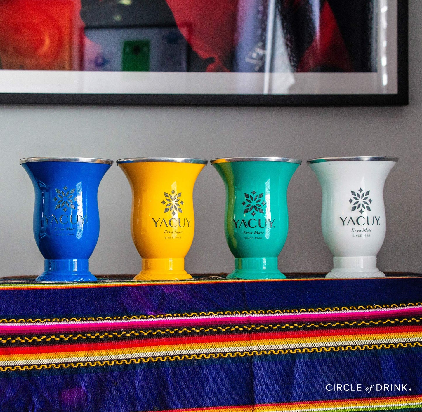 Yacuy Brazilian Yerba Mate Cup (White) with Stainless Steel Bombilla + Brush