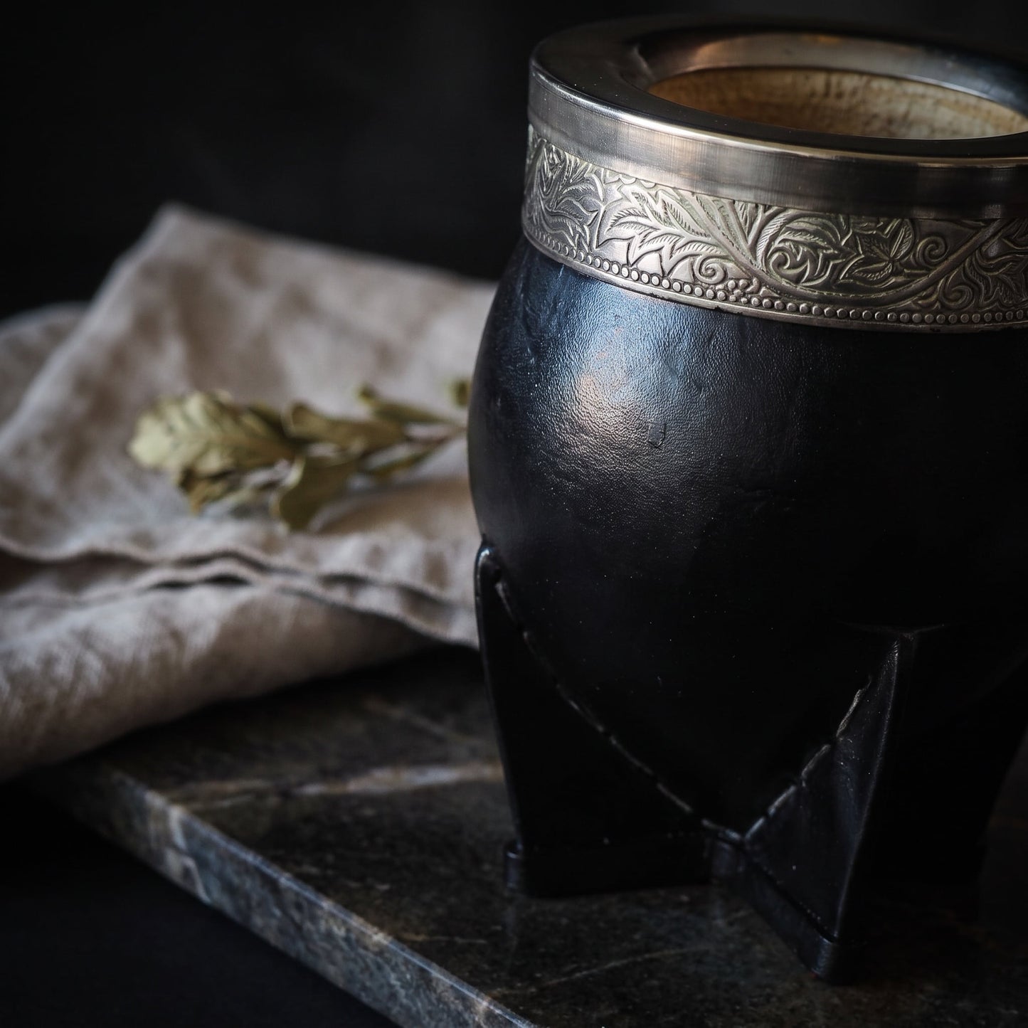 Larrea Cup Brazilian Leather Wrapped Calabash Yerba Mate Cuia