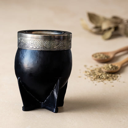 Larrea Cup Brazilian Leather Wrapped Calabash Yerba Mate Cuia