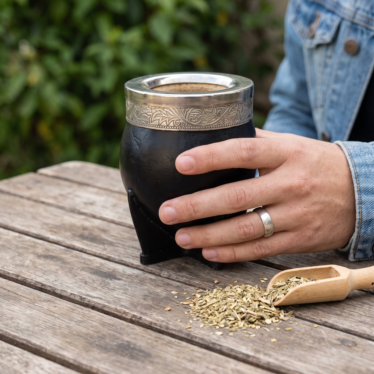 Larrea Cup Brazilian Leather Wrapped Calabash Yerba Mate Cuia