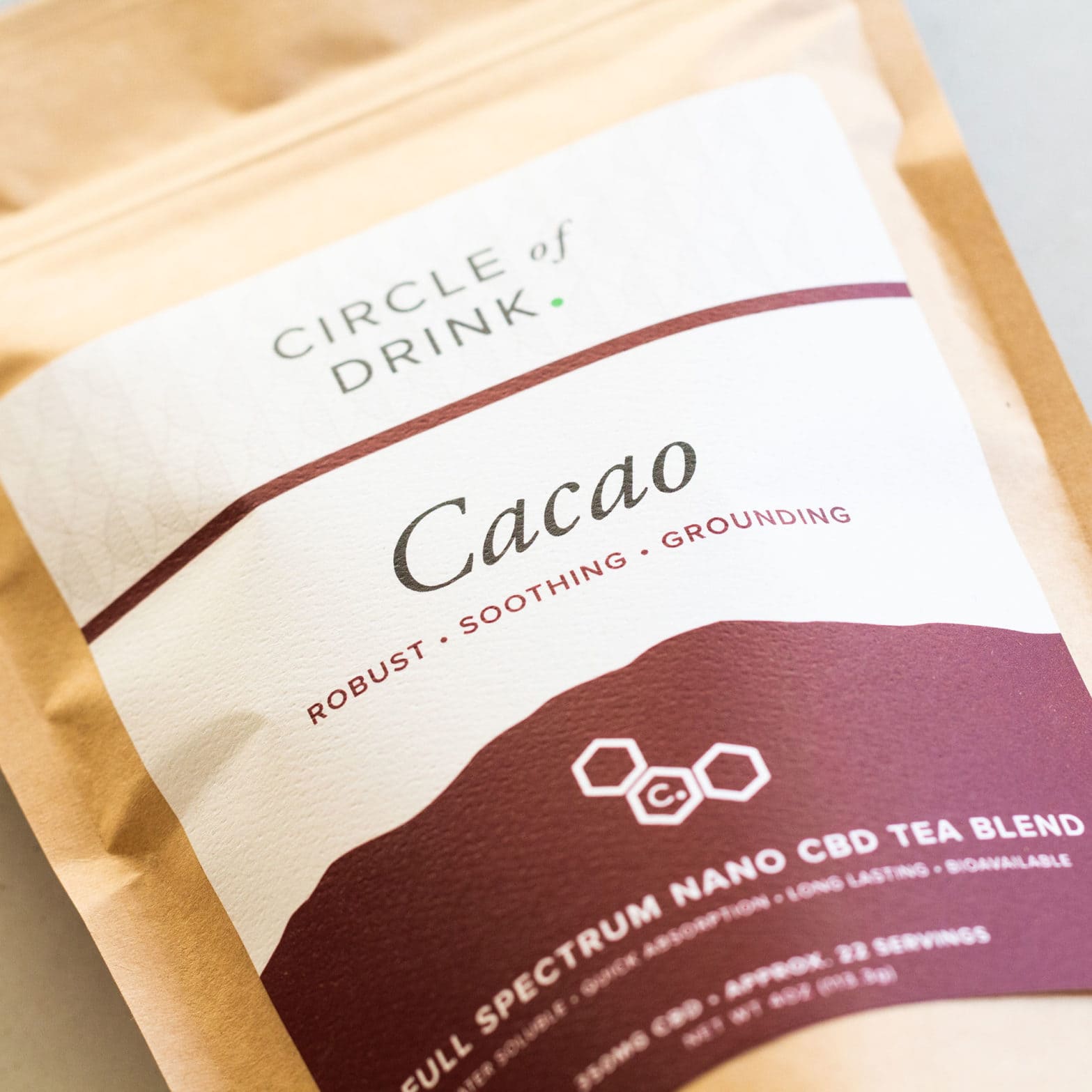 Cacao CBD Tea - 4oz - 350mg - Robust, Soothing, Grounding