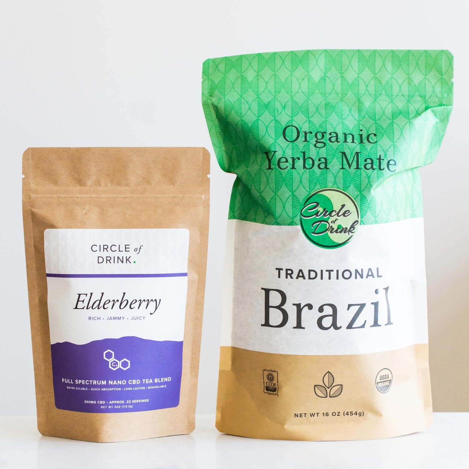 Brazil Traditional Organic Yerba Mate with Elderberry CBD Tea Blend – 2 Packs