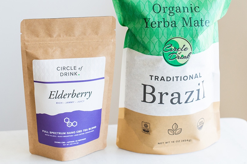 Brazil Traditional Organic Yerba Mate with Elderberry CBD Tea Blend - 2 Packs