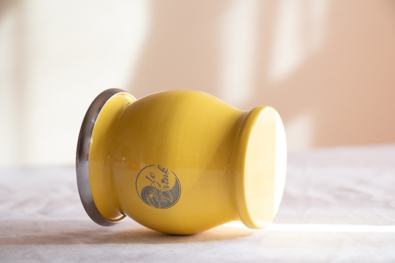 Focus Energy Cup - Yellow Stainless Steel Yerba Mate Gourd