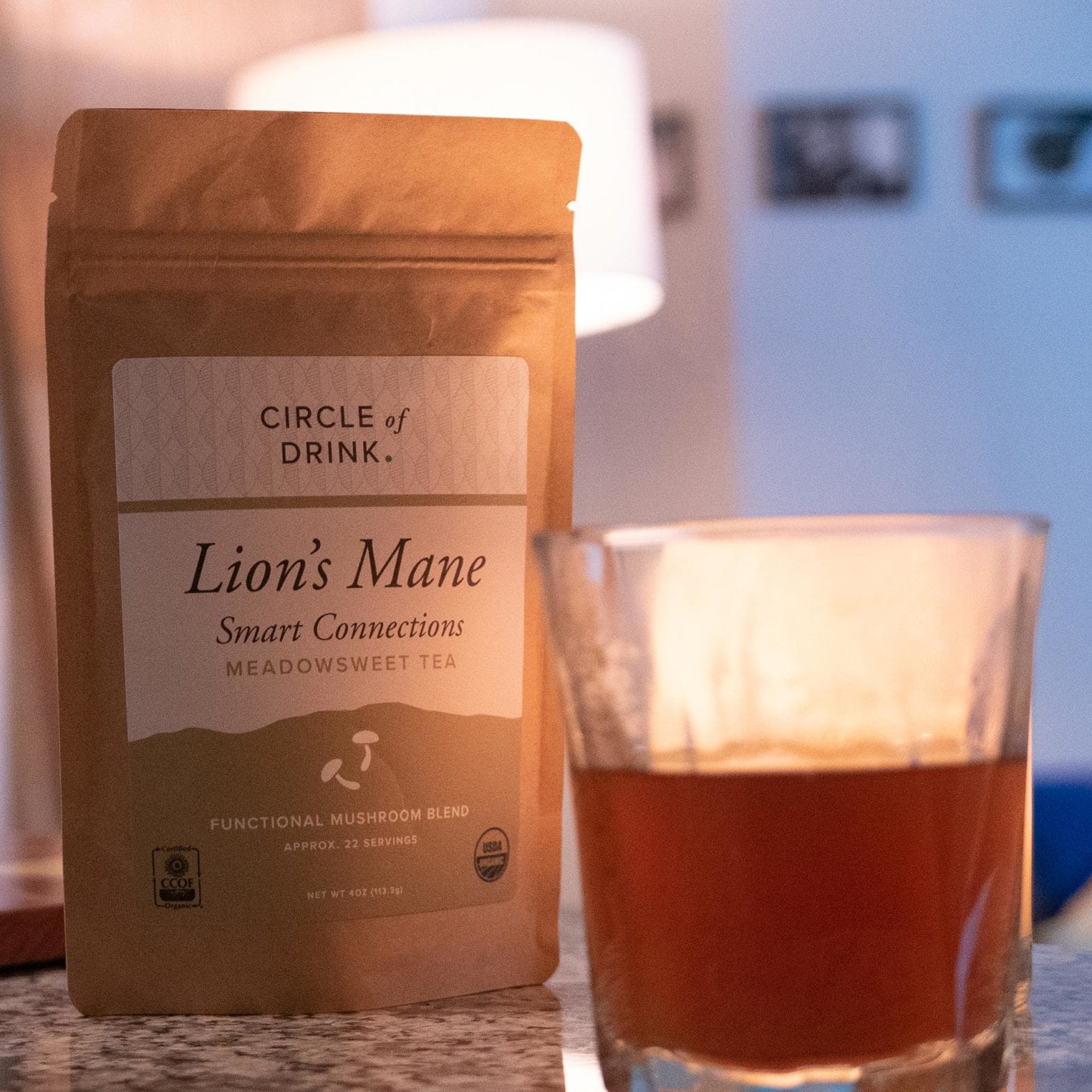 Organic Lion's Mane Mushroom Meadowsweet Tea - 22 Servings - 4oz