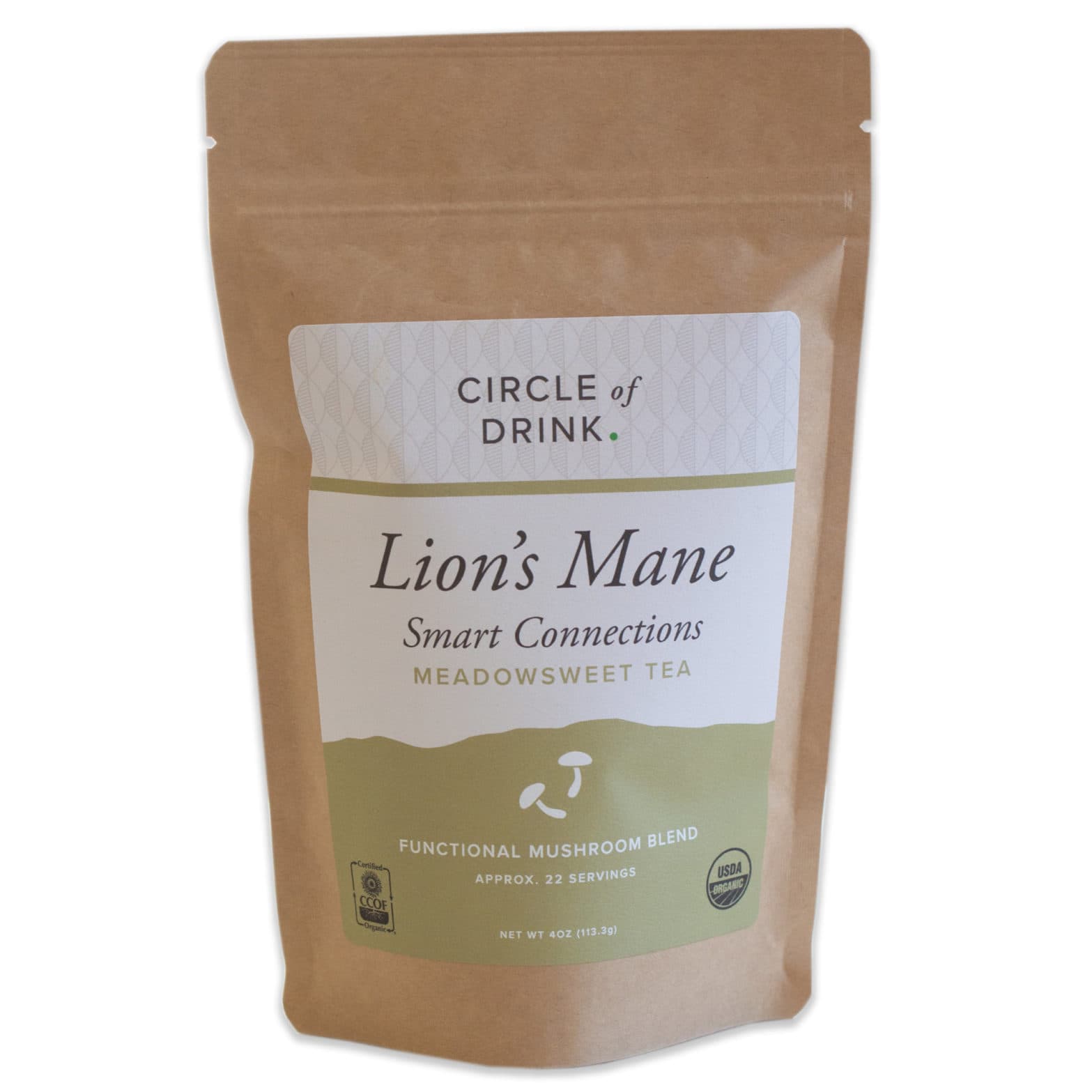 Organic Lion's Mane Mushroom Meadowsweet Tea - 22 Servings - 4oz