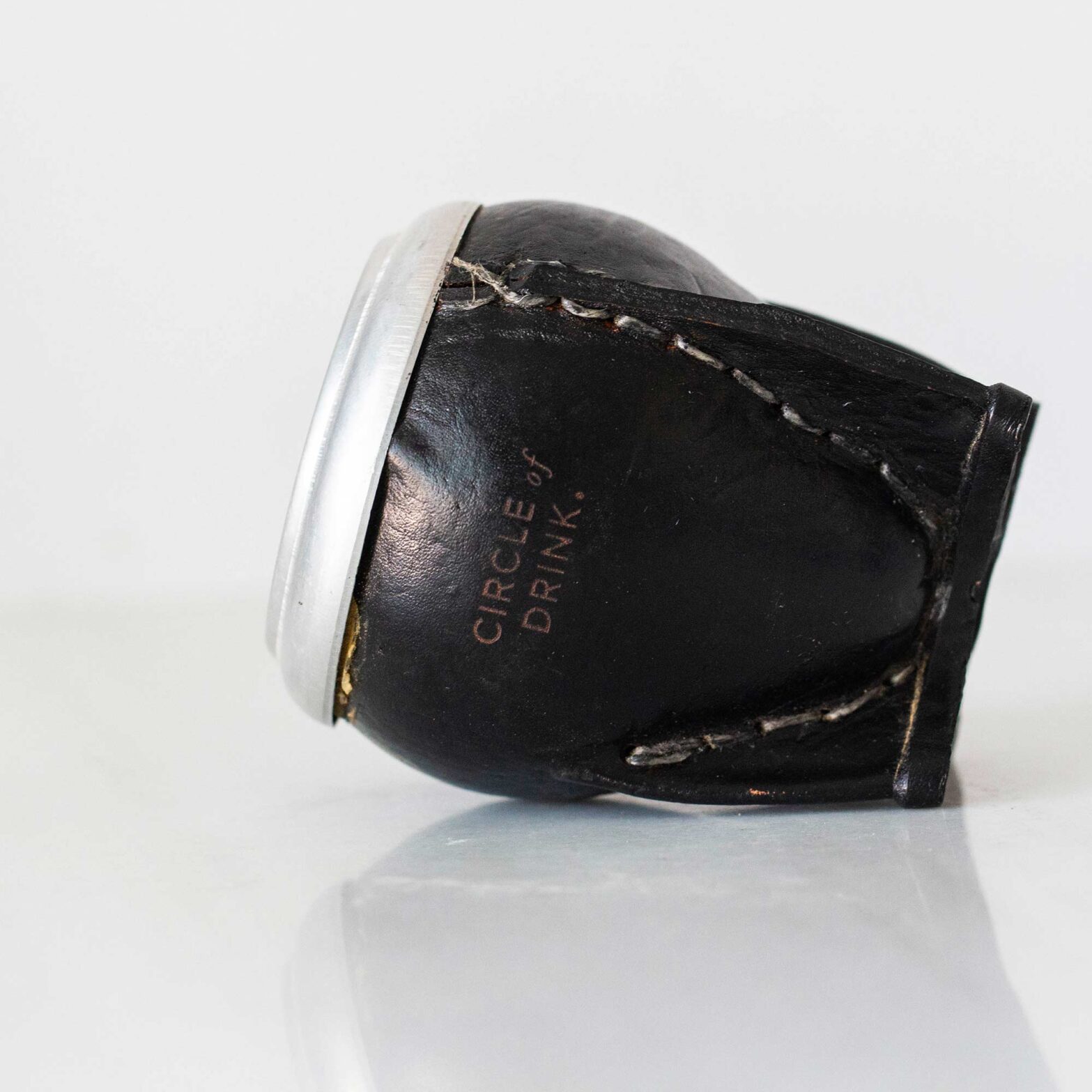 Majito Cup Obscuro - Handmade Brazilian Cuia - Black Wrapped Leather - 25g capacity