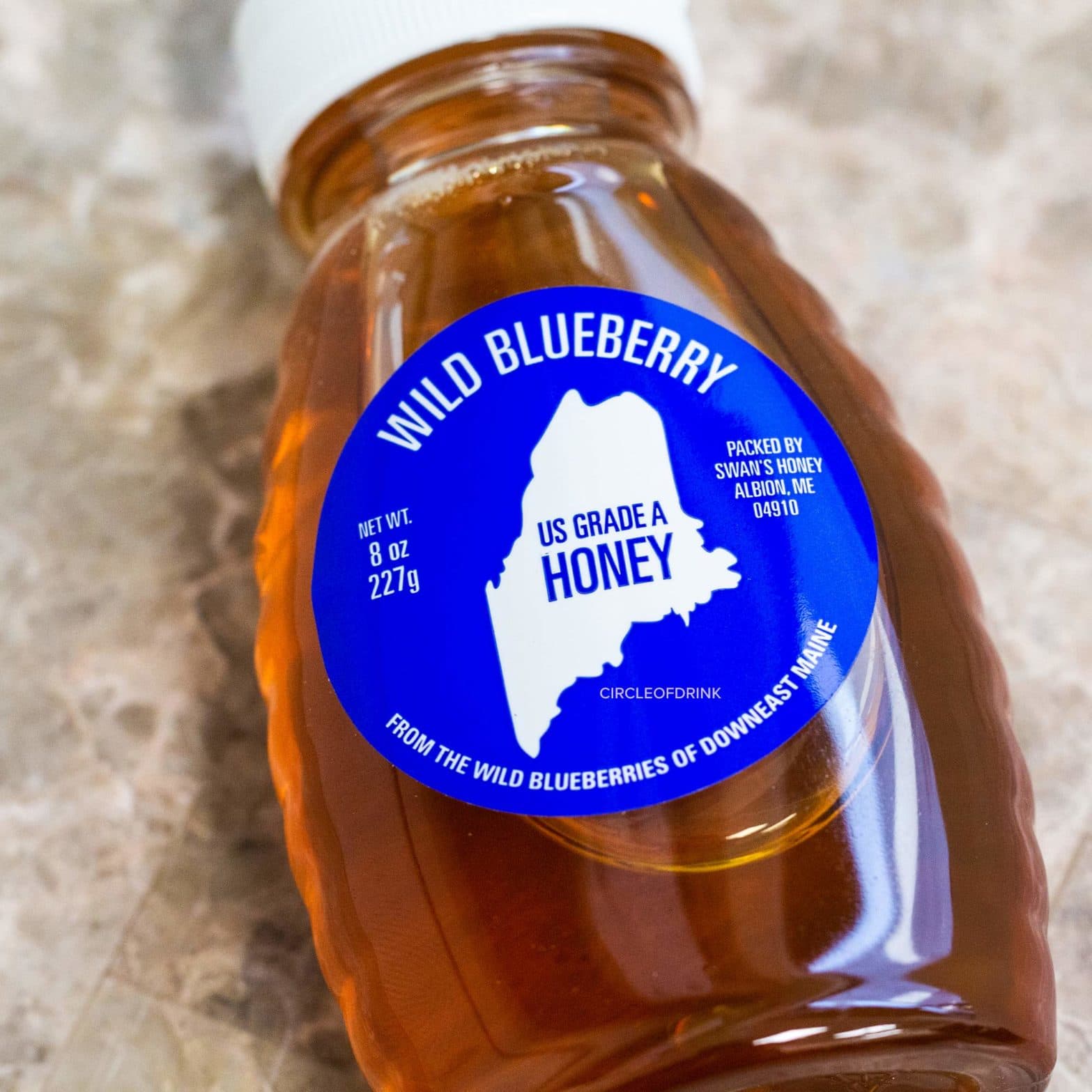 Wild Blueberry Honey - 8oz Squeeze Bottle - Grade A