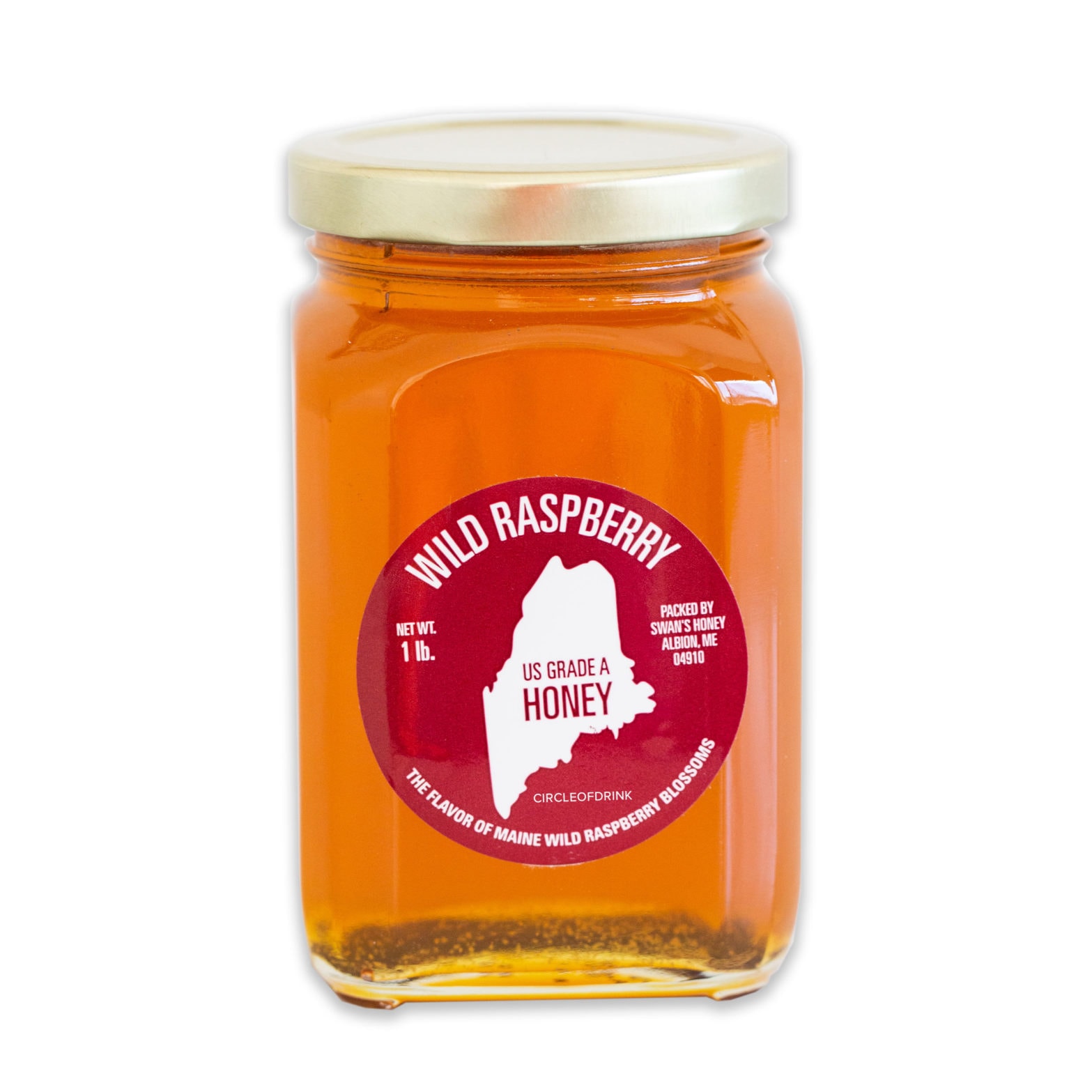 Wild Raspberry US Grade A Honey – 16oz Glass Jar