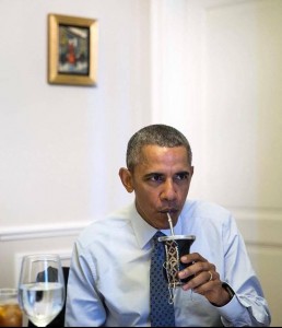 President Obama Drinking Yerba Mate Tea