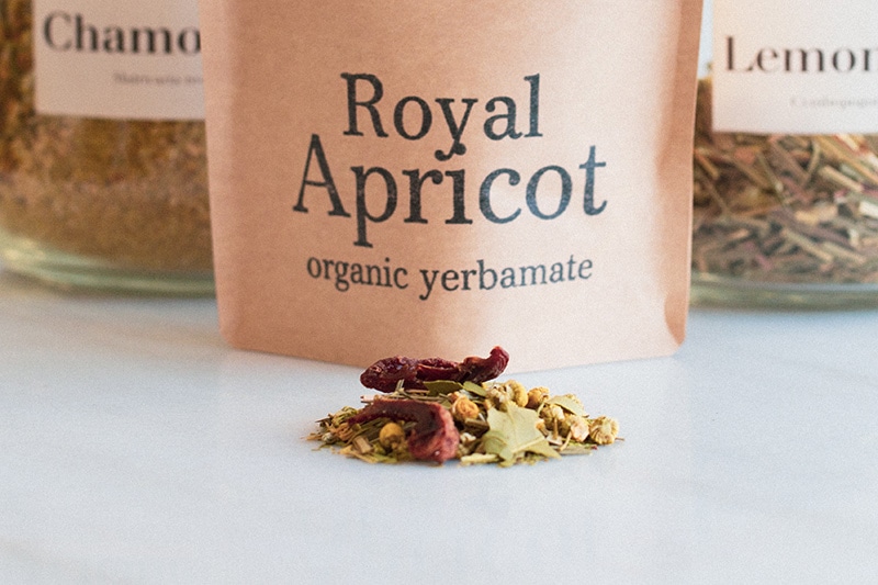 Royal Apricot yerba mate tea with blenheim apricots